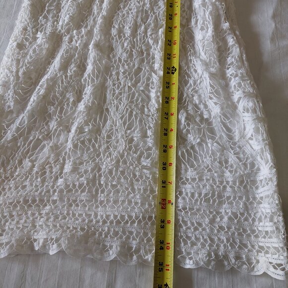 INC International Concepts 100% Cotton White Lace Sleeveless Dress, Size s - Picture 8 of 8
